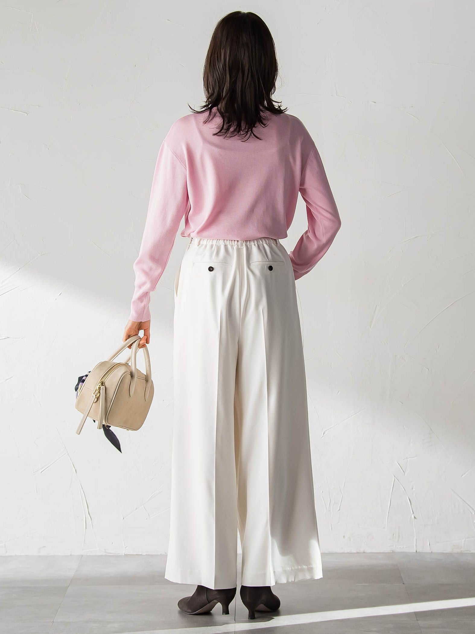 ソフィーツイルストレッチワイドパンツ ≪洗える≫