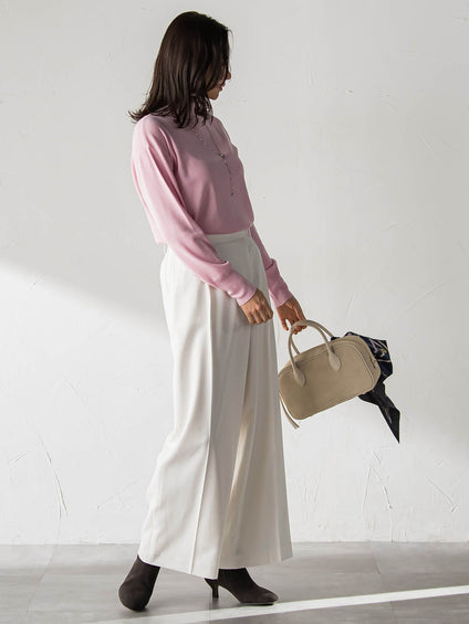 ソフィーツイルストレッチワイドパンツ ≪洗える≫