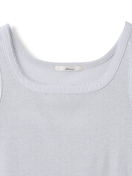 リブスクエアタンクトップ