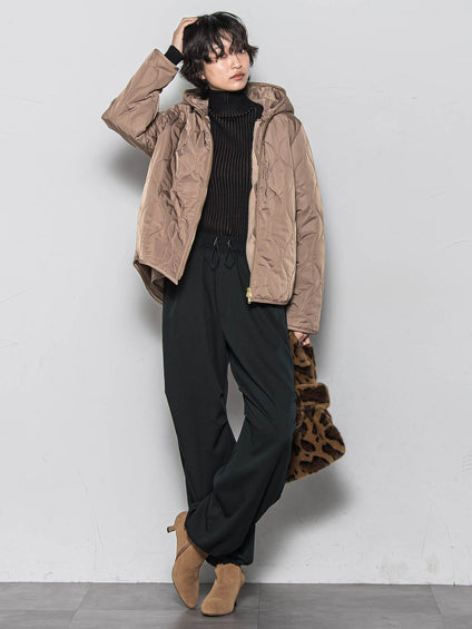 【WEB限定】4WAYキルティング×ボアブルゾン≪手洗い可能≫