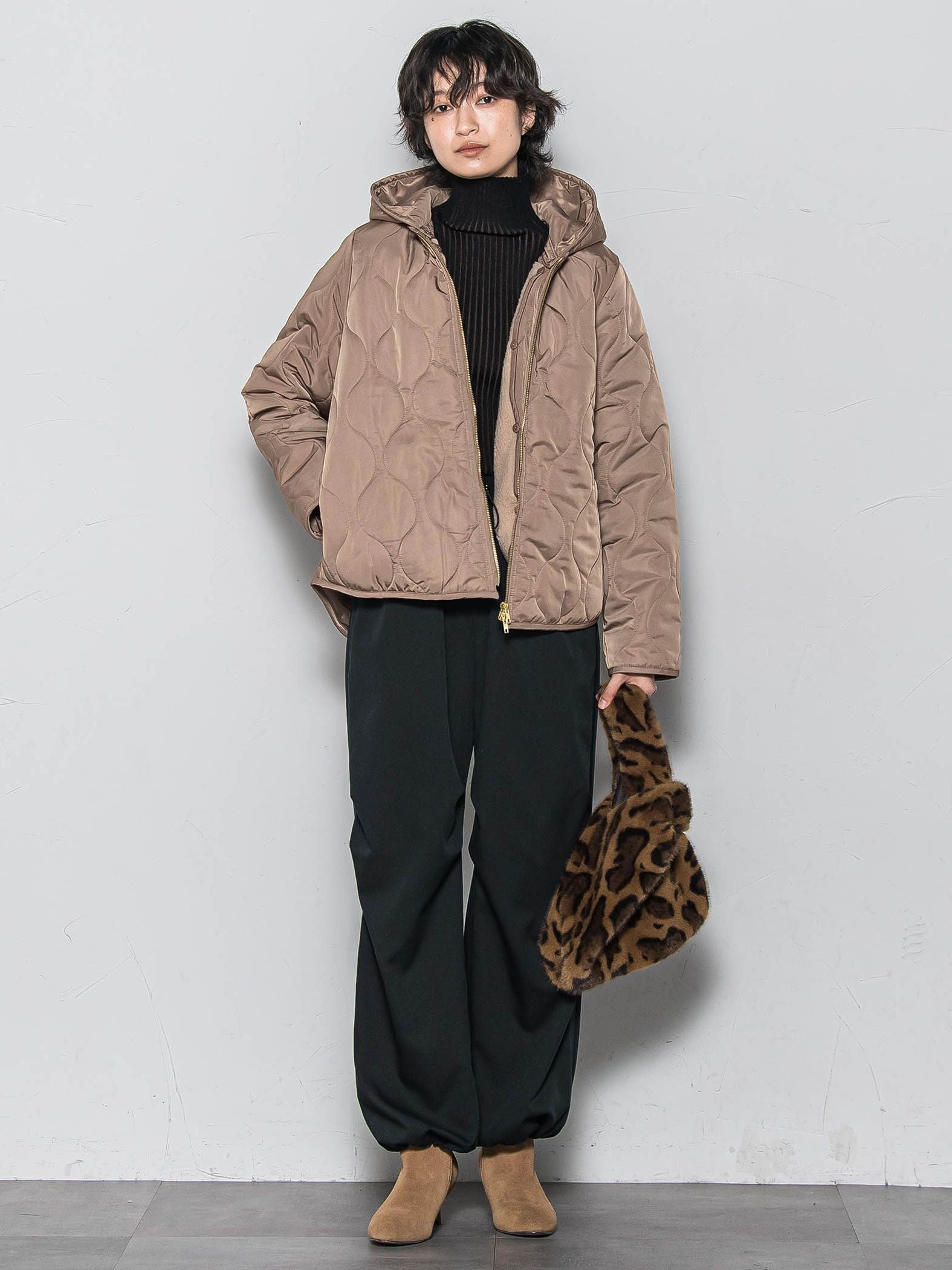 【WEB限定】4WAYキルティング×ボアブルゾン≪手洗い可能≫