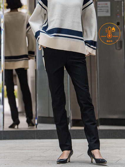 【WEB限定/大きいサイズ/新色追加】”楽暖”裏起毛ハイテンションパンツ≪洗濯機で洗える≫