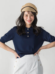 【WEB限定カラーあり】LUCINDAポロニット