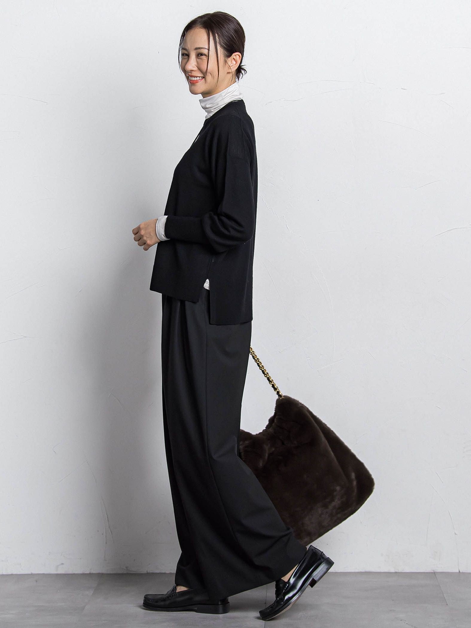 ライトウェイトストレッチワイドパンツ≪洗える≫