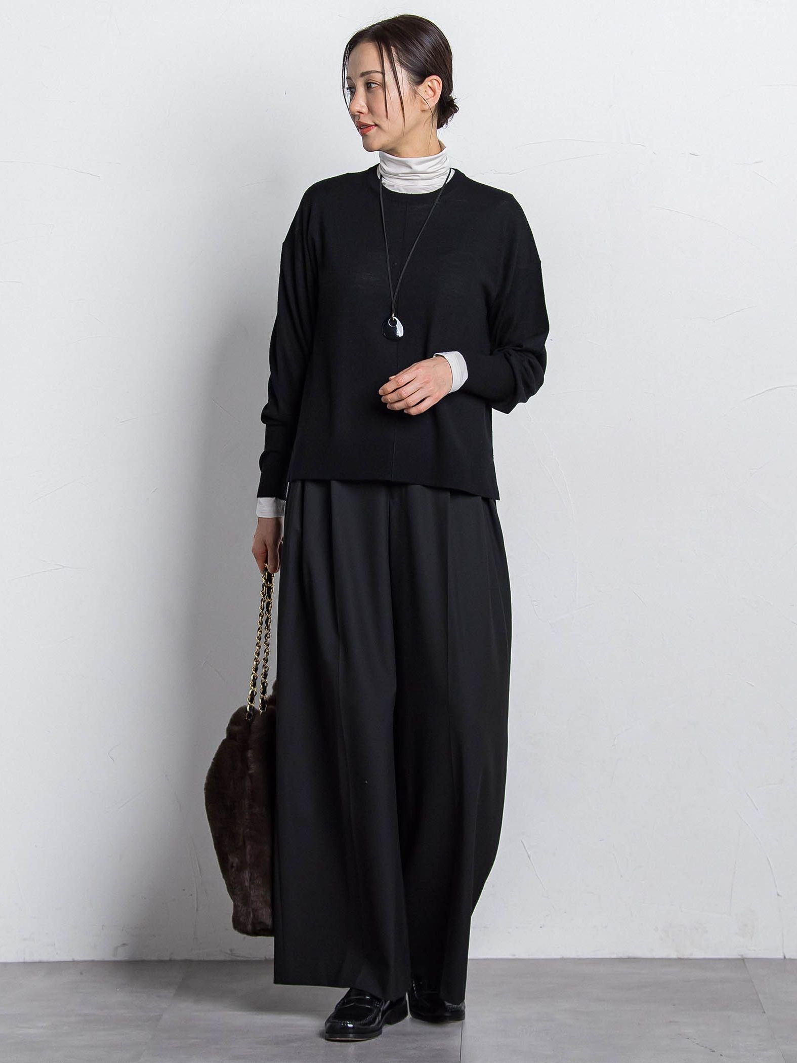 ライトウェイトストレッチワイドパンツ≪洗える≫