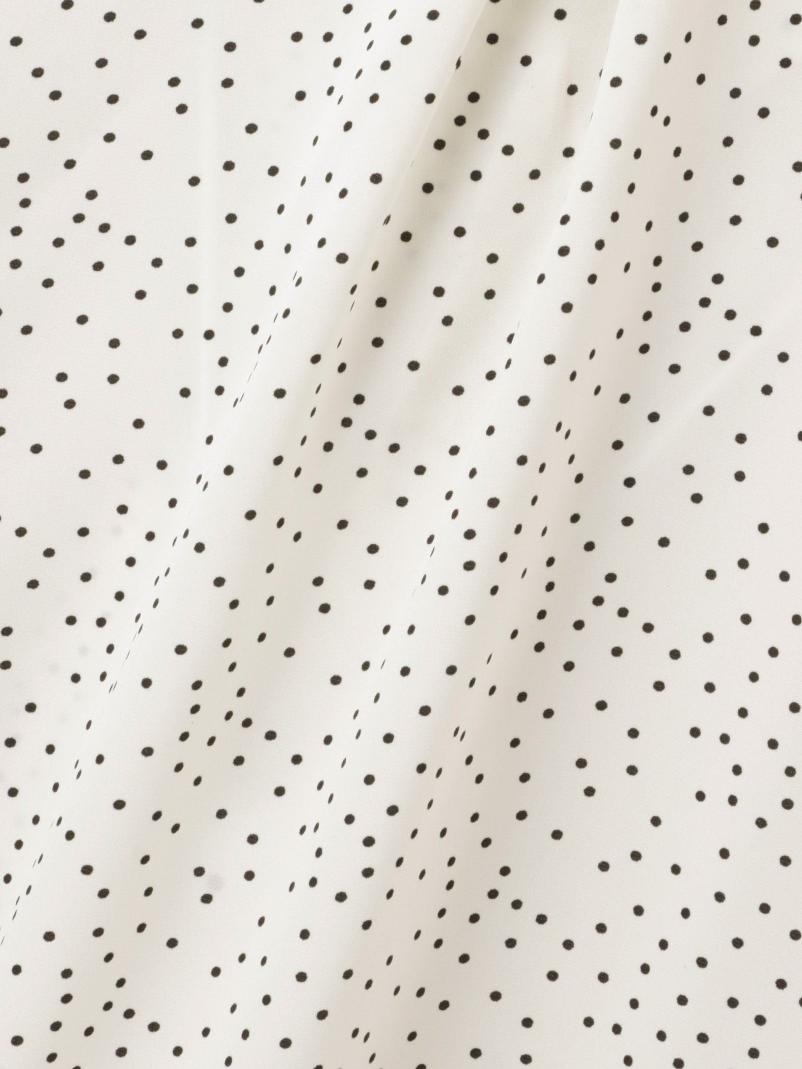 デシンVネックフリルドットボウタイブラウス