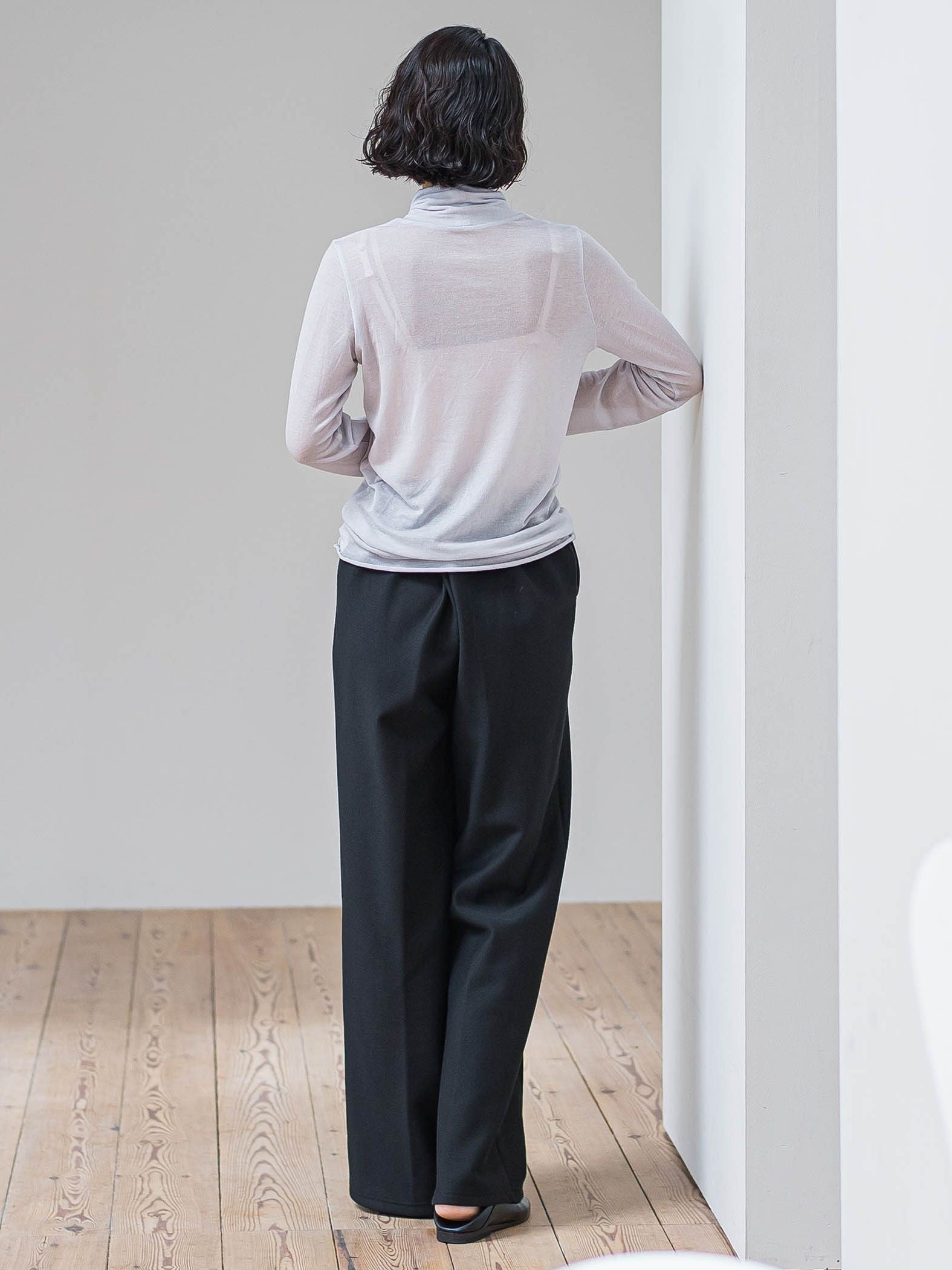 【WEB限定/新色追加】”楽暖”裏起毛ワイドパンツ≪洗濯機で洗える≫