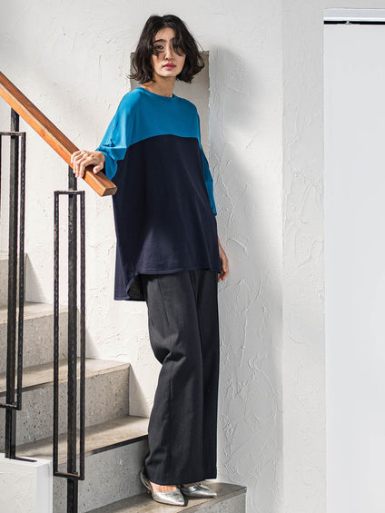 【WEB限定】シェルタリングワイドパンツ≪洗濯機で洗える≫