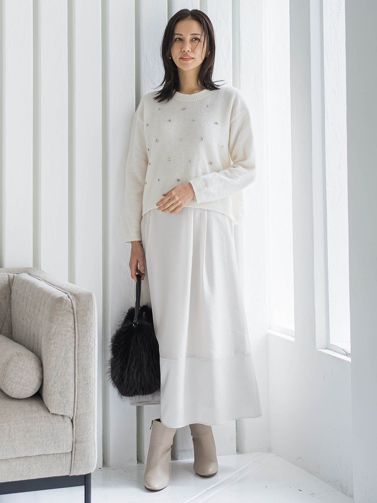 素材切り替えオーガンジースカート