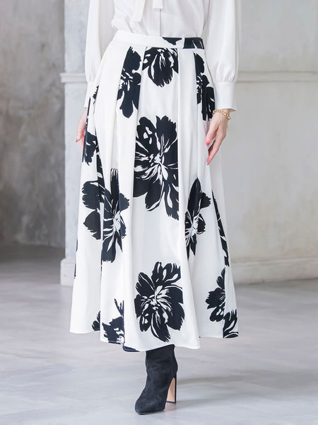 ビッグフラワーフロッキースカート