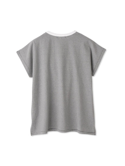 ナローボーダーステートメントTシャツ