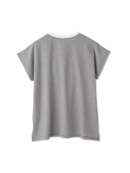 ナローボーダーステートメントTシャツ