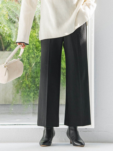 両面起毛ワイドパンツ≪洗える/セットアップ対応≫