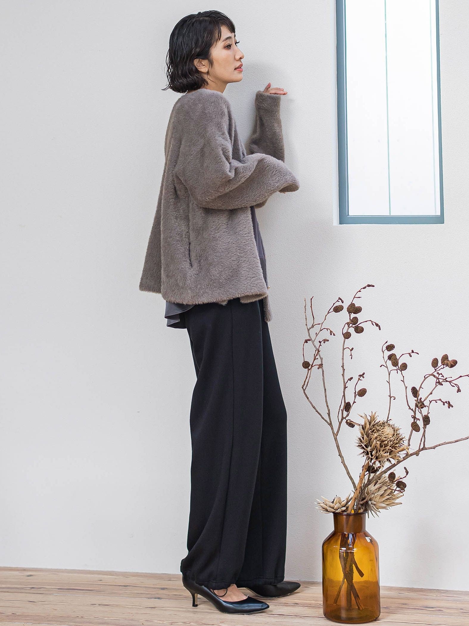 フェザーヤーンニットカーディガン