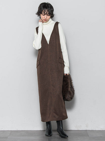 ライトツイードジャンパードレス≪手洗い可能≫