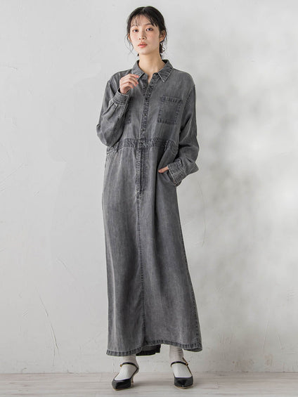 テンセルデニムワンピース