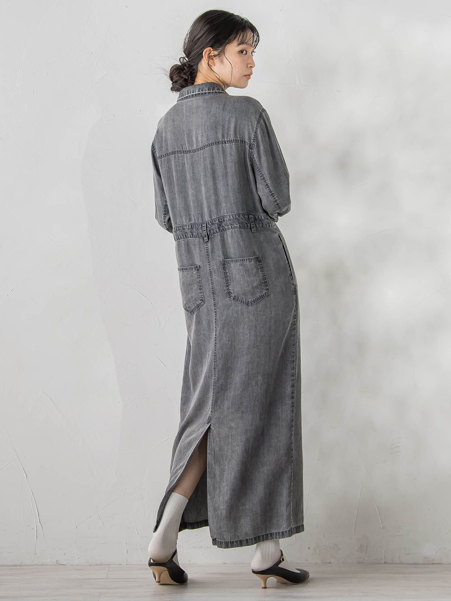 テンセルデニムワンピース