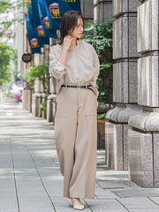 タックレスワイドチノパンツ≪洗濯機で洗える≫