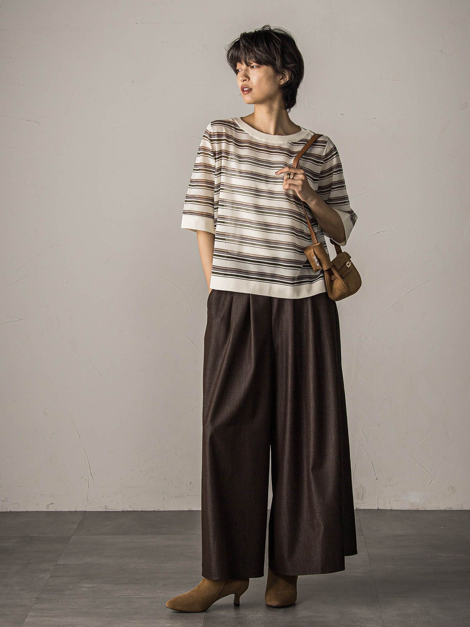 【新色追加】フレアヘムキュロットパンツ≪洗濯機で洗える≫