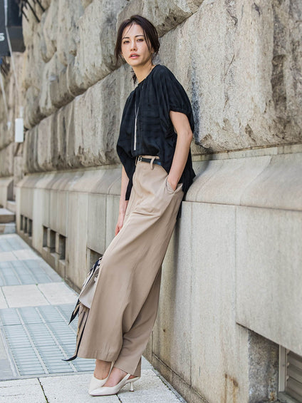 タックレスワイドチノパンツ≪洗濯機で洗える≫