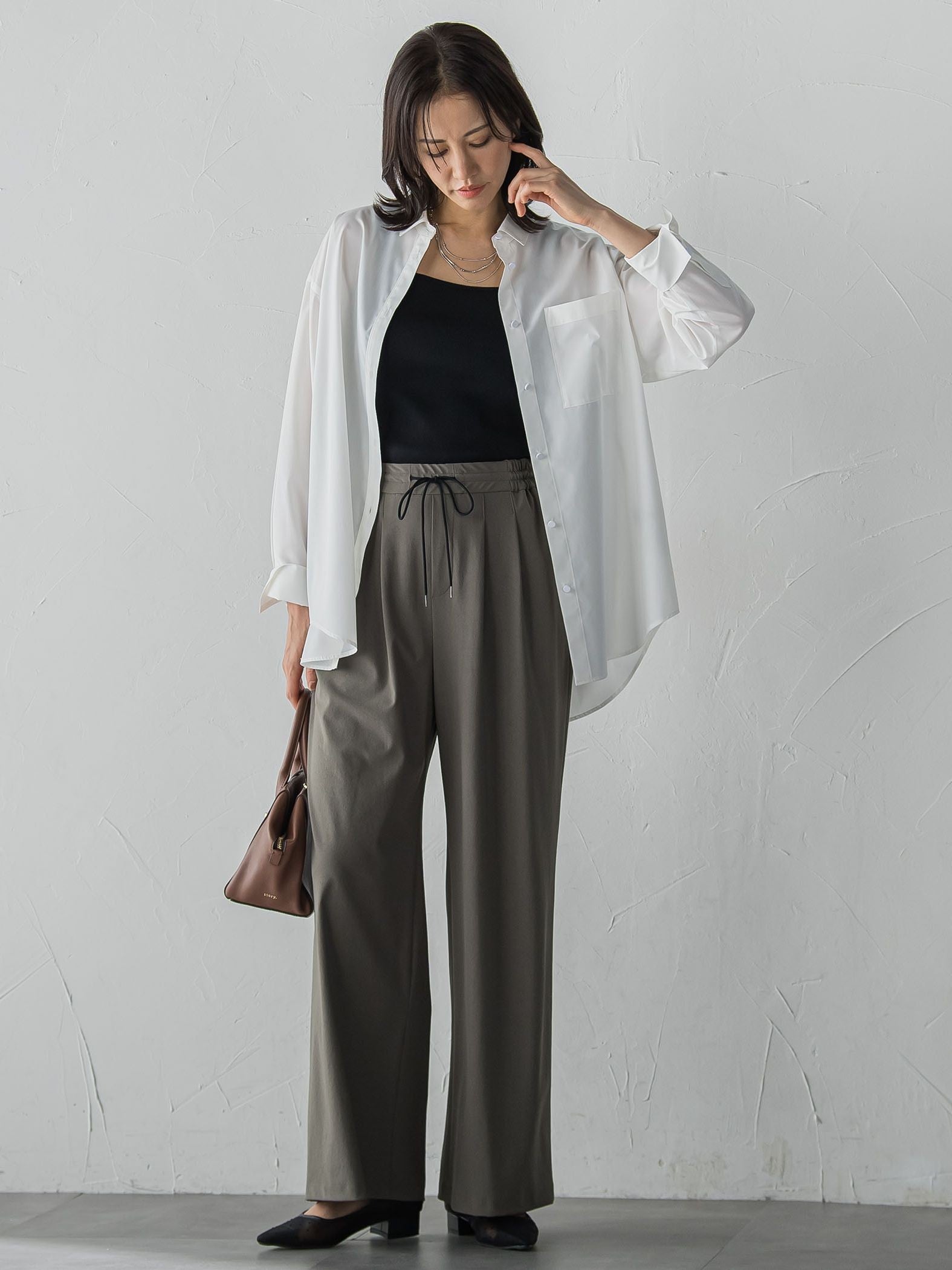 【WEB限定】Active Beautyワイドパンツ≪洗濯機で洗える≫