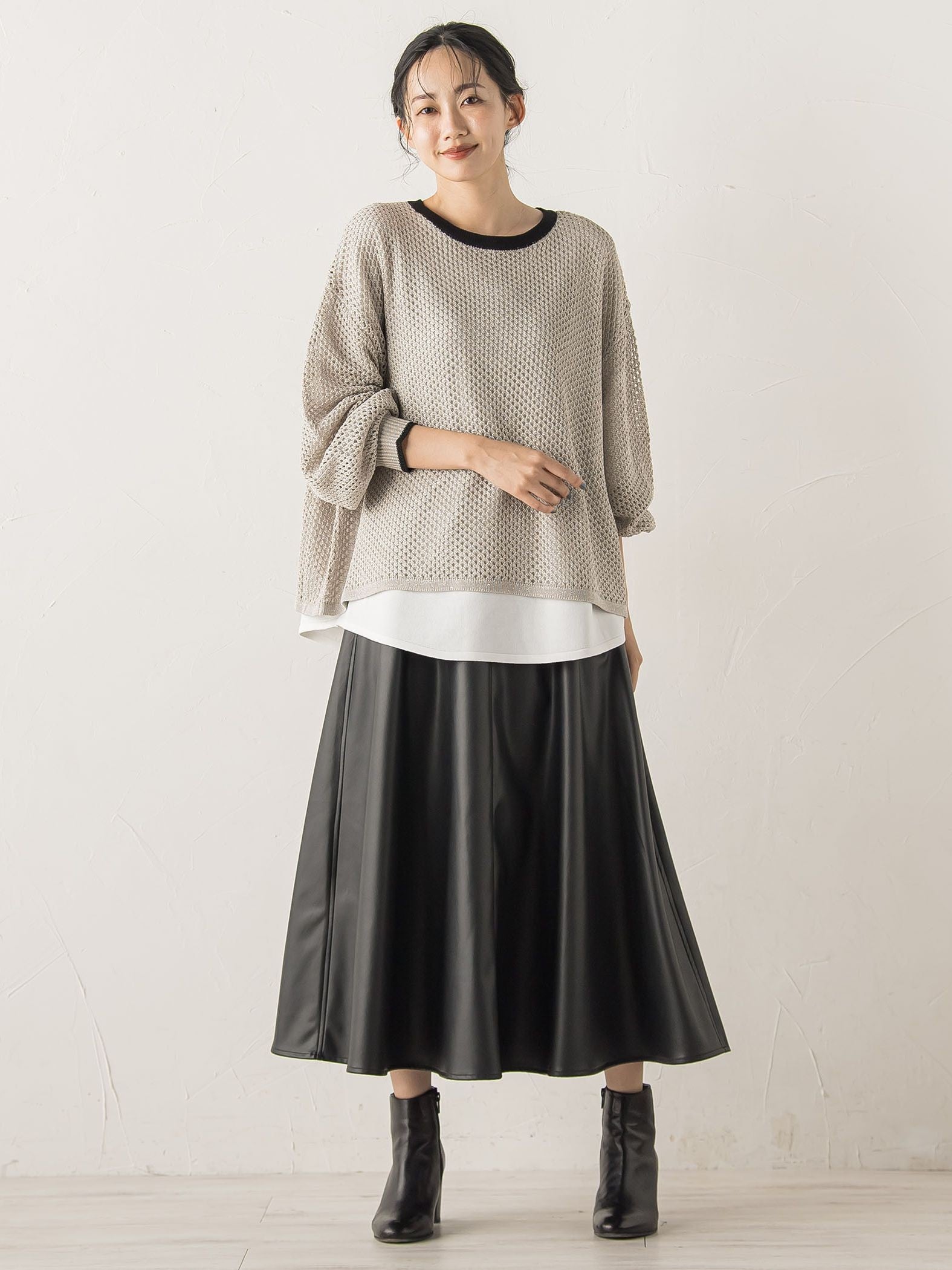 レザーライクスカート≪洗濯機で洗える≫