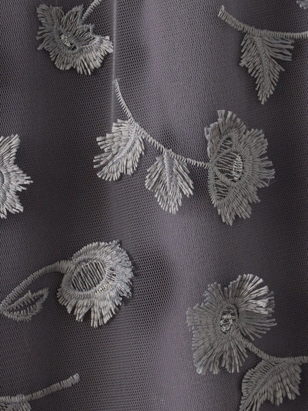 フラワー刺繍チュールパンツ
