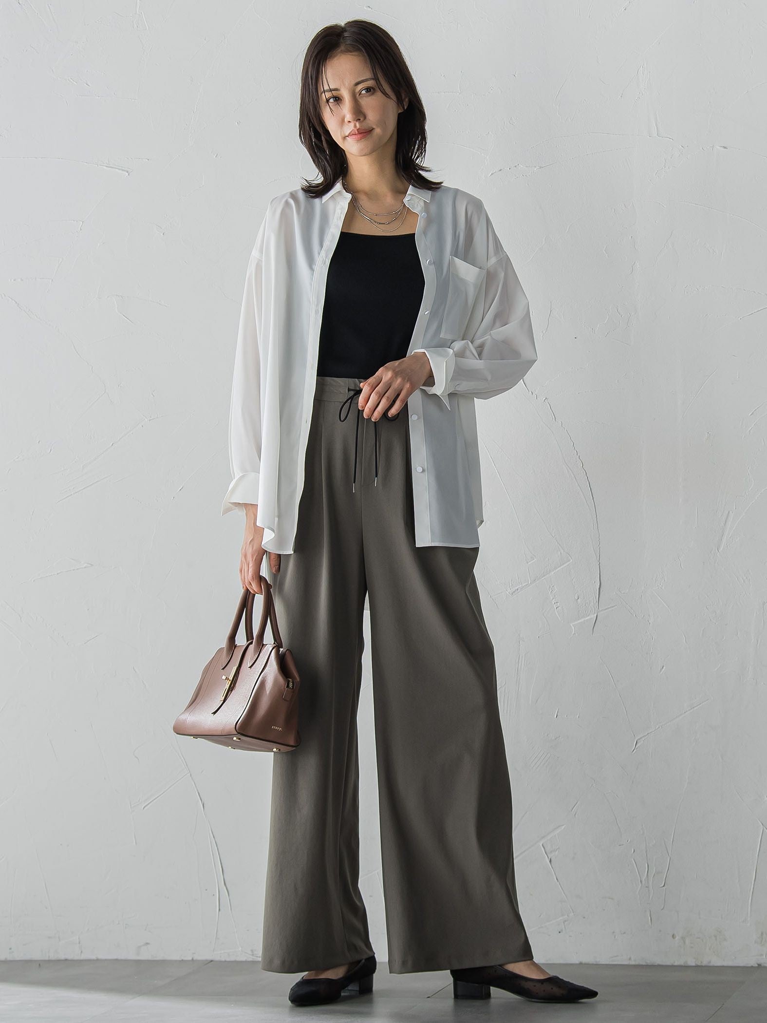 【WEB限定】Active Beautyワイドパンツ≪洗濯機で洗える≫