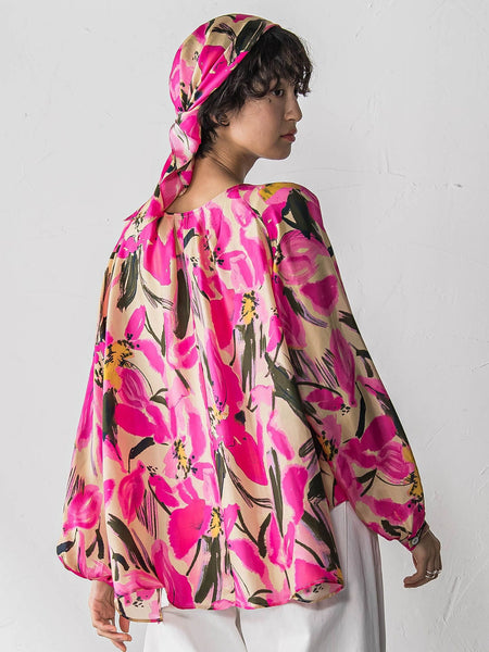 IPEKERフラワープリントフレアブラウス