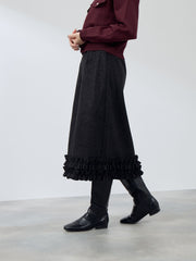 ウールライクフリルヘムAラインスカート