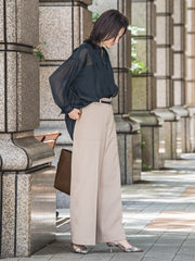 タックレスワイドチノパンツ≪洗濯機で洗える≫