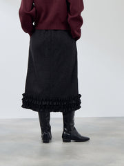 ウールライクフリルヘムAラインスカート