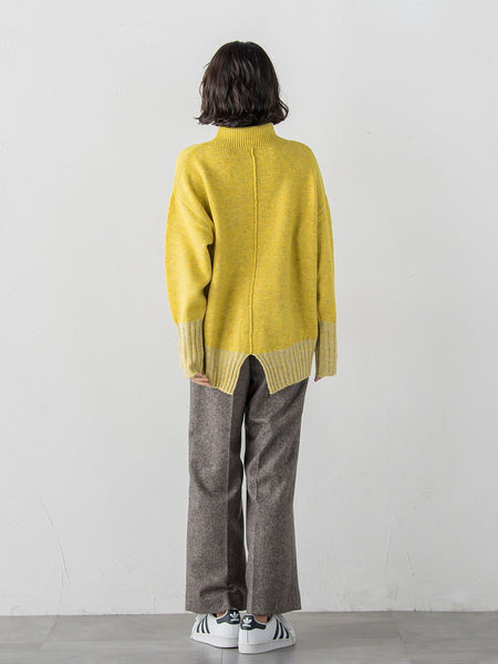 【WEB限定】”ふんわり配色の”もっちりハイネックニット