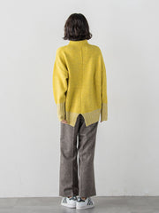 【WEB限定】”ふんわり配色の”もっちりハイネックニット