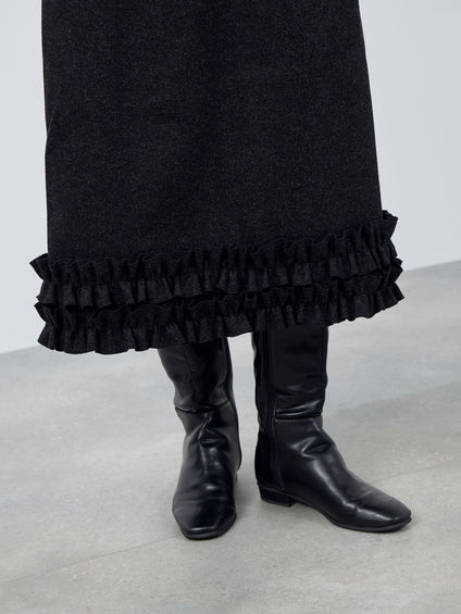 ウールライクフリルヘムAラインスカート