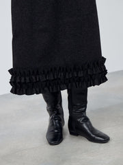 ウールライクフリルヘムAラインスカート