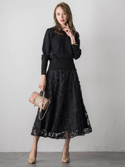 スパンコールテープチュールスカート