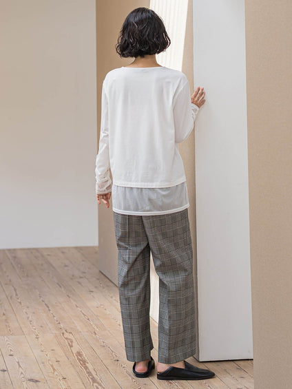 【WEB限定/大きいサイズ】”ウエストゴムで快適”ワイドパンツ≪洗濯機で洗える≫