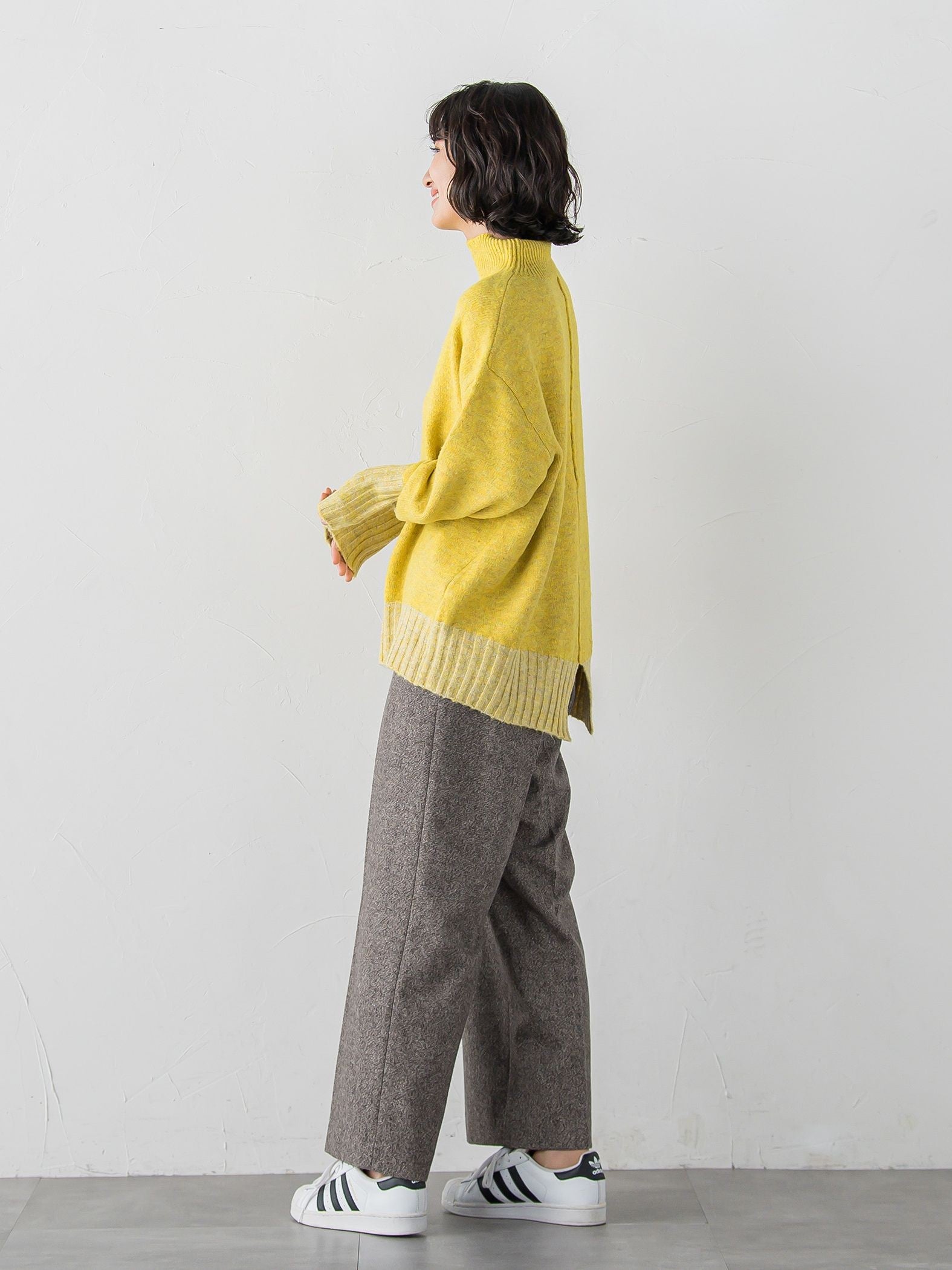 【WEB限定】”ふんわり配色の”もっちりハイネックニット