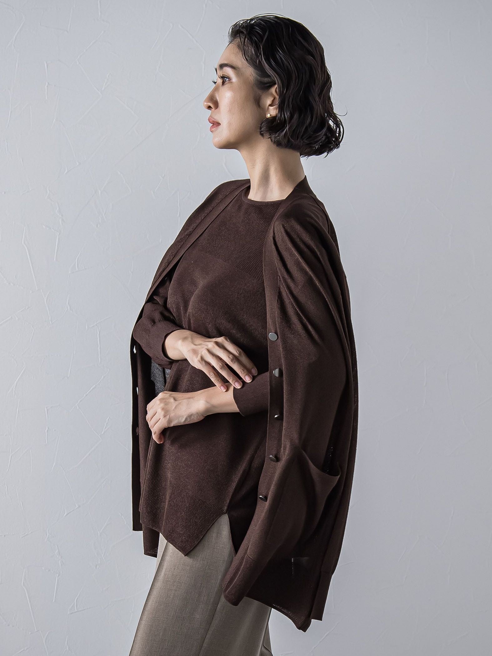 【極】SARIニットカーディガン≪手洗い可能≫