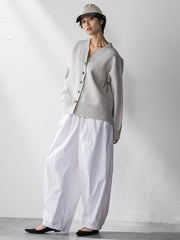 スポンディッシュVネックニットカーディガン≪洗濯機で洗える≫