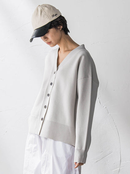 スポンディッシュVネックニットカーディガン≪洗濯機で洗える≫