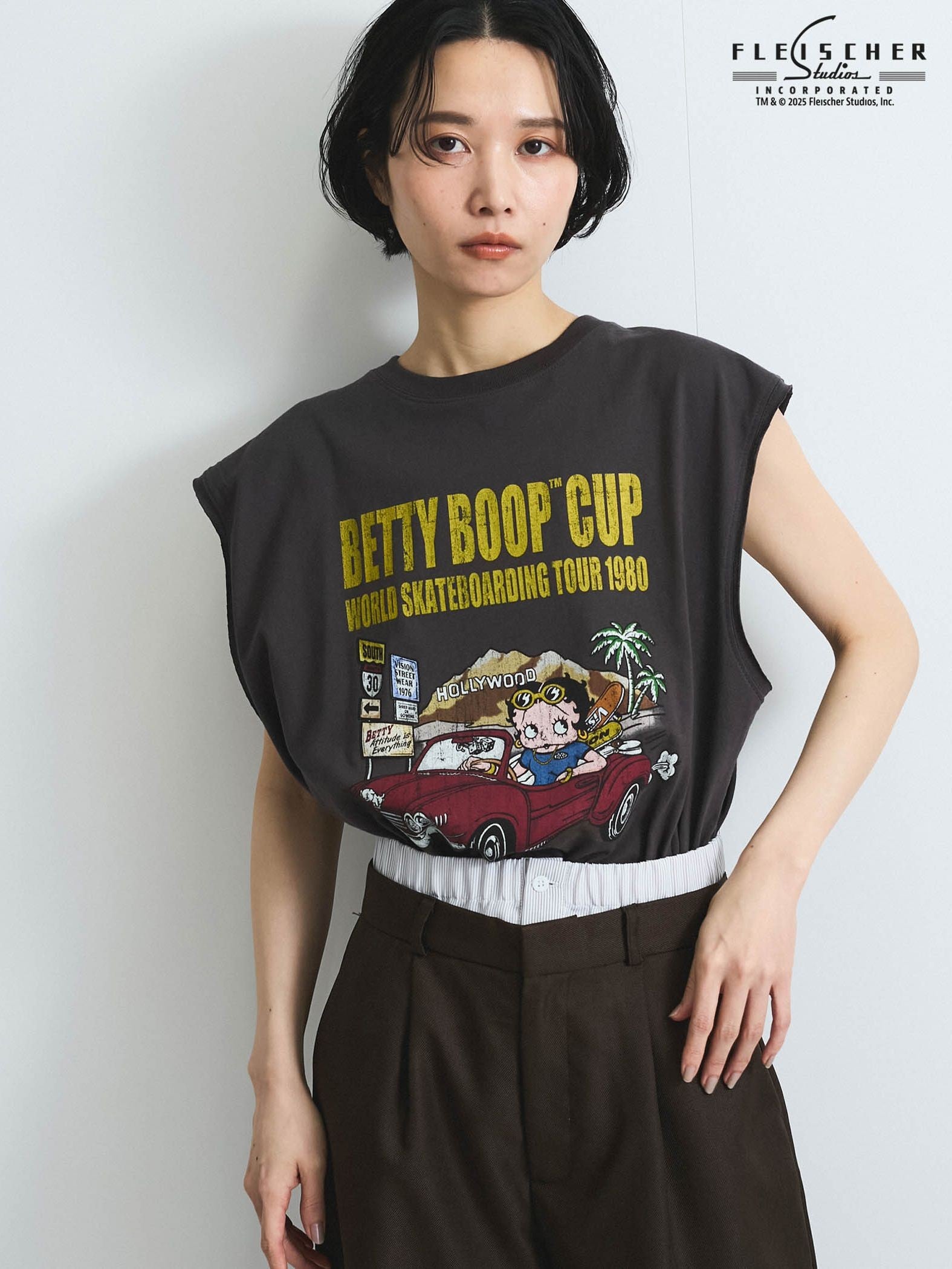 【VISION × Betty Boop™】ヴィンテージツアーノースリＴシャツ≪洗濯機で洗える≫