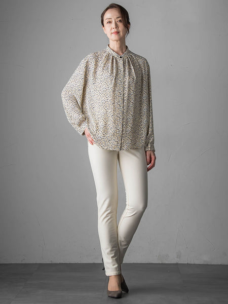 【大きいサイズ】くずしドットブラウス