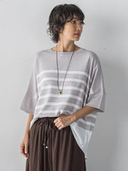 【WEB限定】”涼感”ボーダーニット