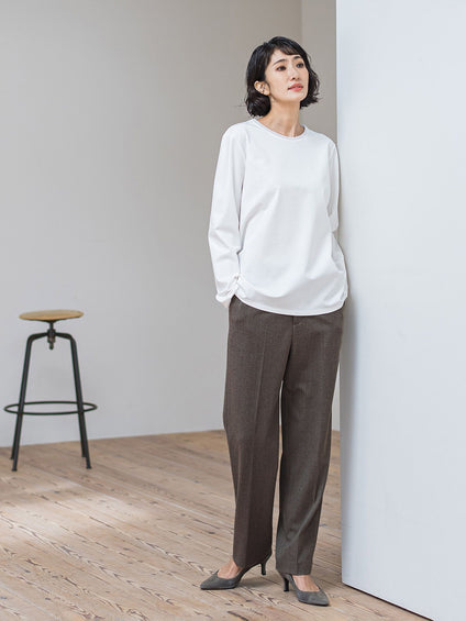 【大きいサイズ】ピクシエスタストレートパンツ≪洗濯機で洗える≫