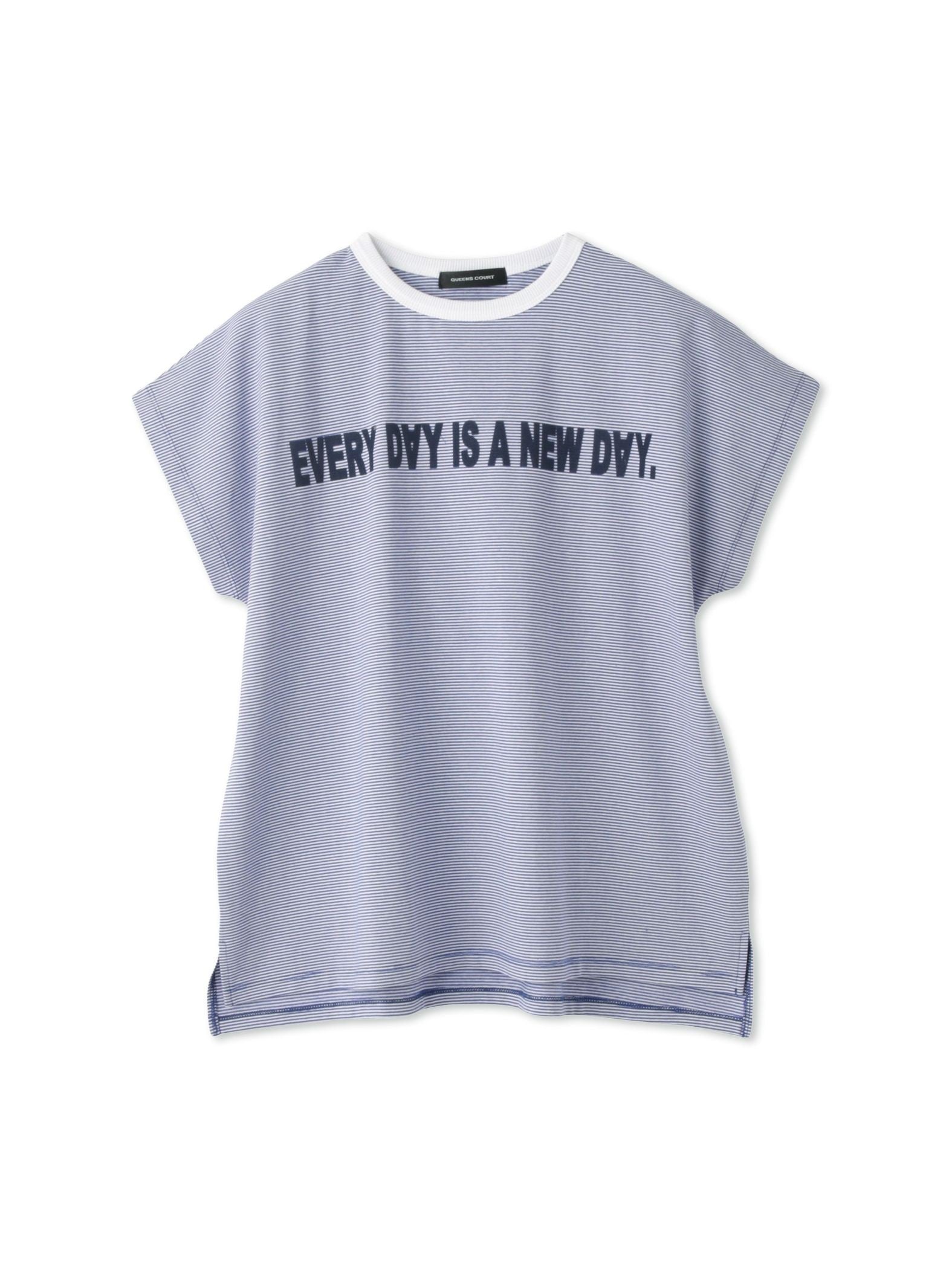 ナローボーダーステートメントTシャツ
