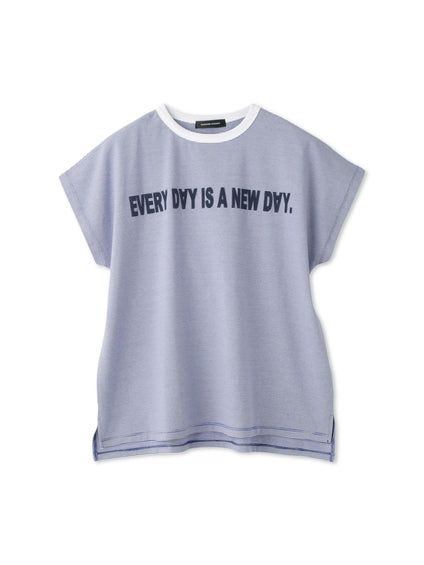 ナローボーダーステートメントTシャツ