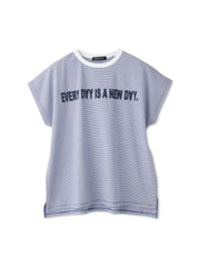 ナローボーダーステートメントTシャツ