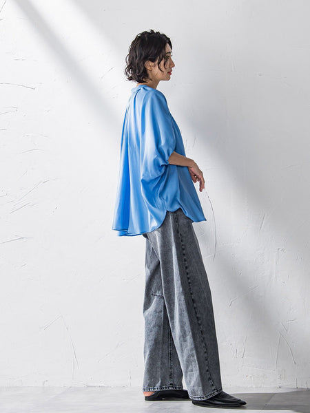 【WEB限定】デニムカーブパンツ≪洗濯機で洗える≫